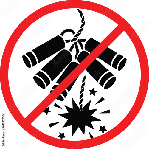 Firecrackers Explosion Restriction Sign Icon