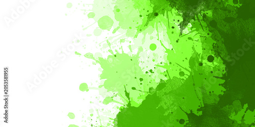 Dark green ink splatters on transparent background