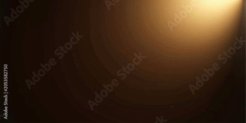 Foto A warm, golden light beam shines diagonally from the upper right corner into a dark, moody background, creating a dramatic spotlight effect