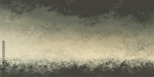 Schilderij op canvas An abstract representation of a misty, atmospheric landscape, evoking a sense of mystery and the sublime with its textured blend of earth tones and hazy light