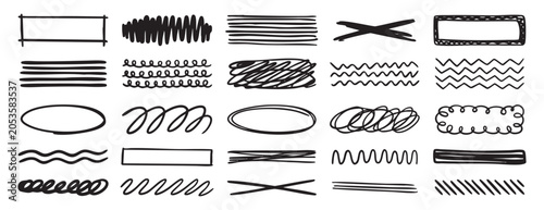 Foto Hand drawn swirl set