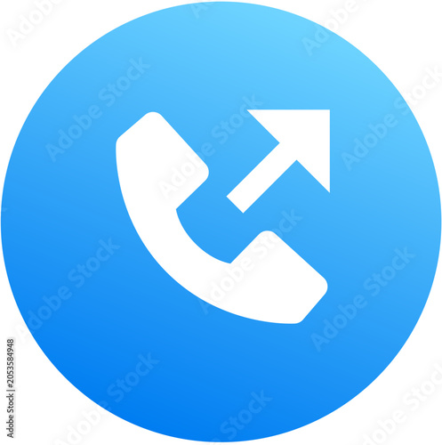 Картината върху платно Blue gradient phone outgoing outgoing call dial call icon circle badge