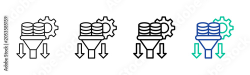 Data Extraction Icon Collection Different Style Outline