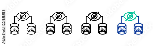 Photos Data Masking Icon Collection Different Style Outline