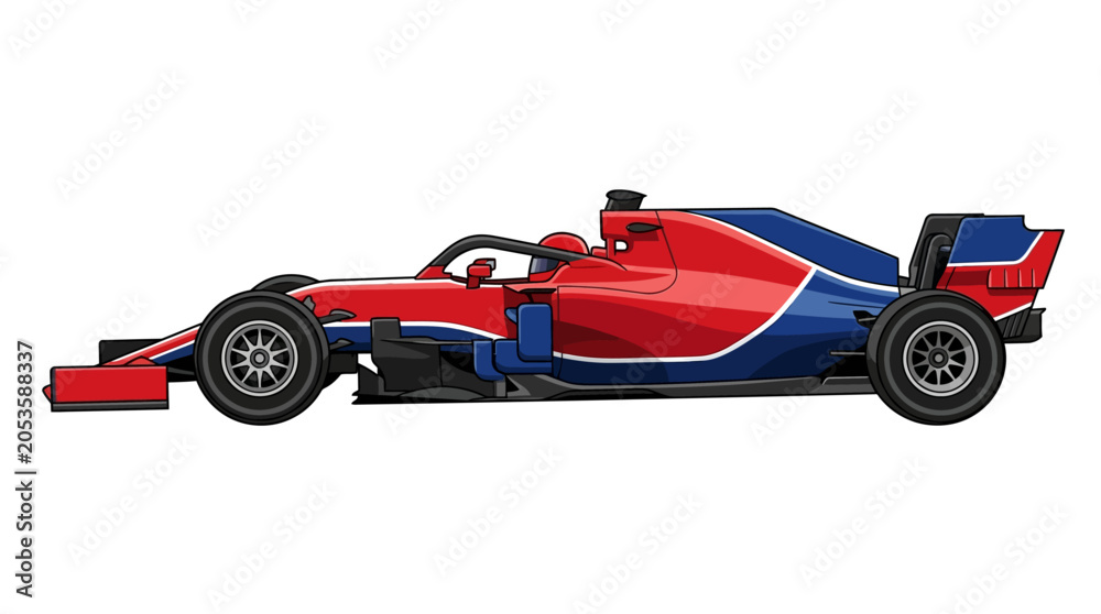 Obraz premium Red and blue racing car illustration.