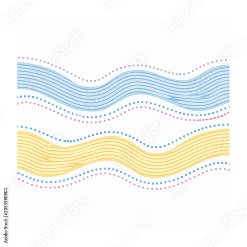 Minimalist Wave Pattern with Dots and Lines