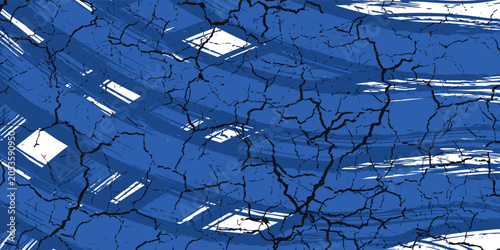 Obraz na płótnie Abstract Blue and White Grunge Background with Halftone Style
