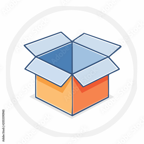 Open Cardboard Box Icon