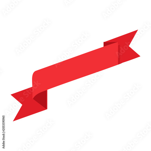Red ribbon on transparent background