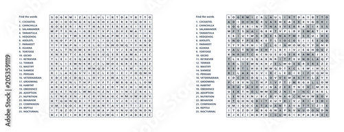 Photography Hard animal hidden words activity sheet