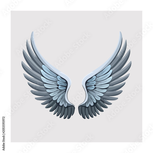 Elegant Feather Wings Vector Graphic
