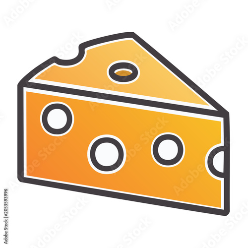 Flat Cheese Wedge Icon