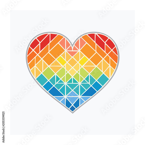 Geometric Heart Shape Vector Illustration