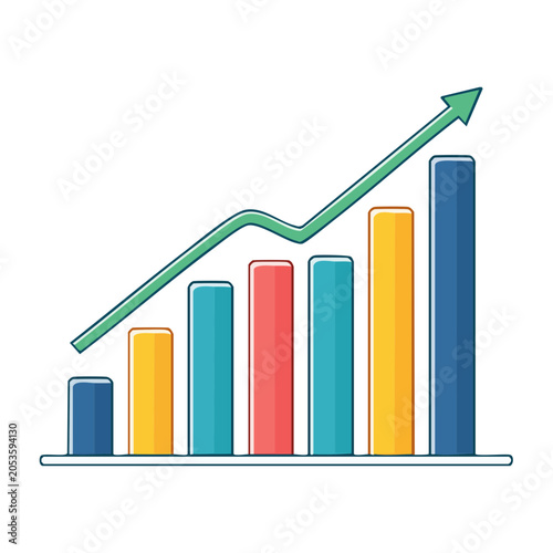 Growth Chart Flat Design Vector