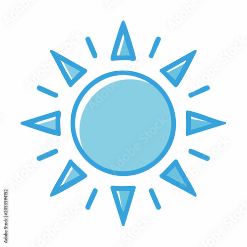 Stylized Blue Sun Icon