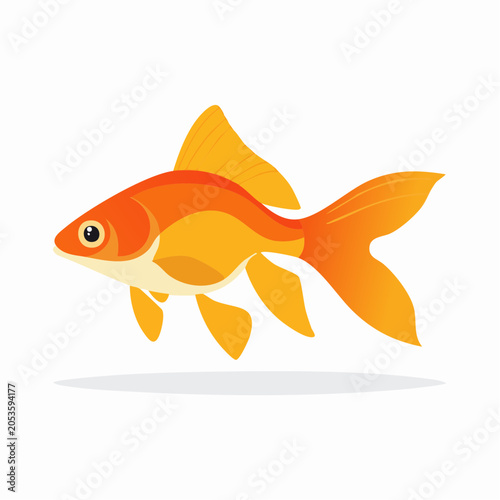 Stylized illustration of a single goldfish