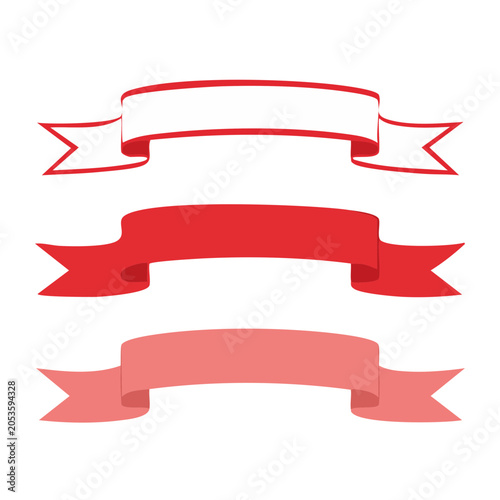 Set of red ribbons vector illustration