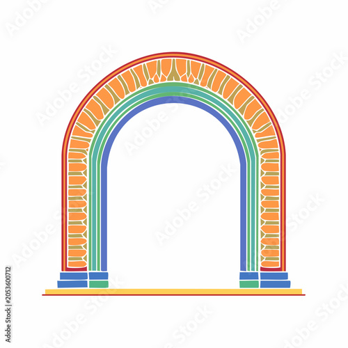 Stylized Archway with Geometric Patterns