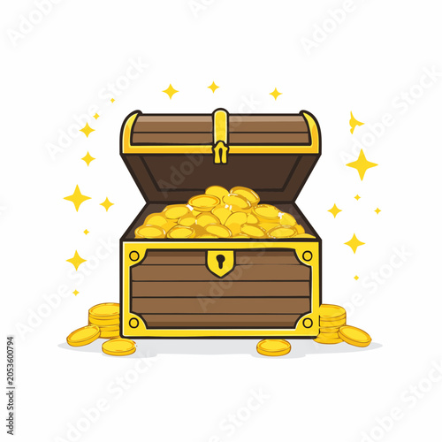 Treasure Chest Full of Gold Coins