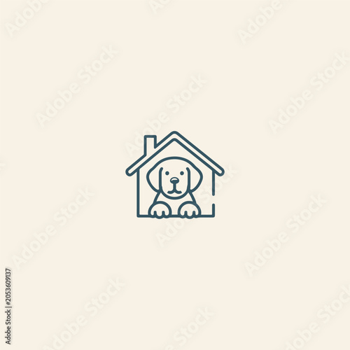 House dog logo icon design template vector illustration