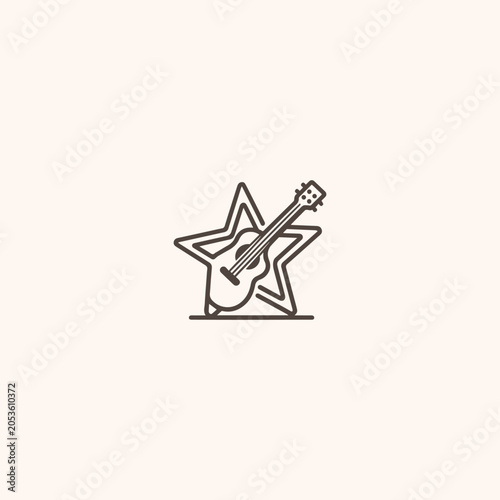 Guitar star logo icon design template vector illustration