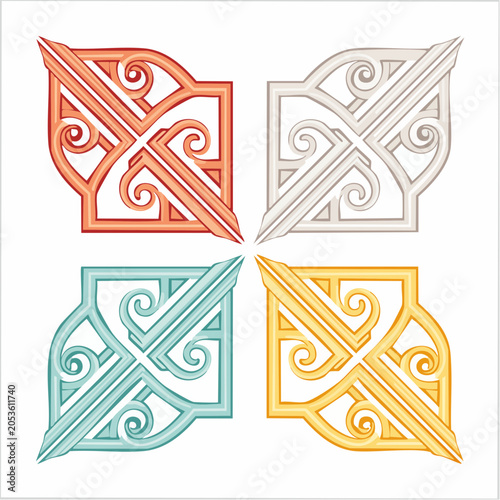 Ornate Corner Embellishments in Four Colors