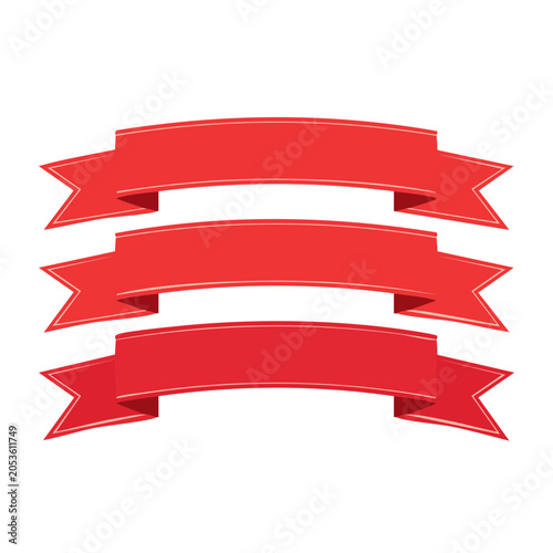 Red ribbons flat design vector