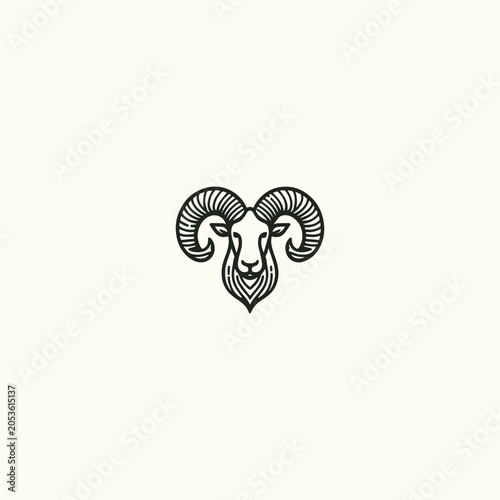 Goat head logo icon design template vector illustration