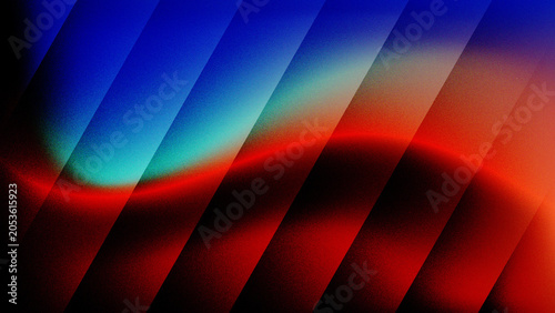 Valokuva Abstract red and blue background with futuristic glowing lines, tech waves, and