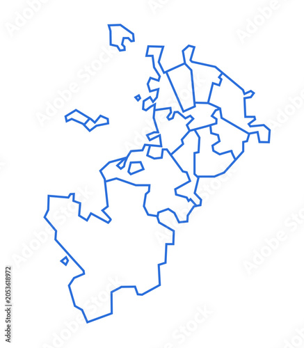 Photography Moscow city map with administrative districts