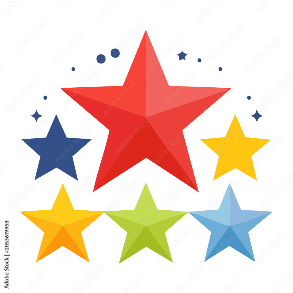Fototapeta premium Five Stars Flat Design Icon
