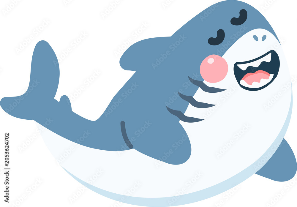 Fototapeta premium Friendly Cartoon Shark Vector Illustration