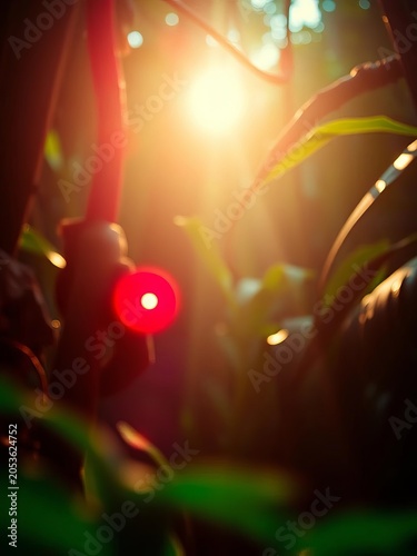 Sunlit camu camu orb, ruby core, soft focus haze, echo of the jungle,  still life,  natural beauty