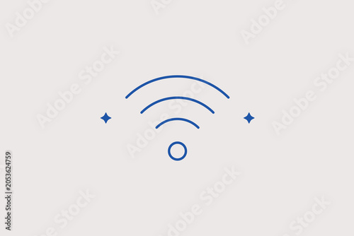 Schilderij op canvas Wireless internet signal wifi waves transmitter line icon for local network connection monitoring, hotspot speed tracking data