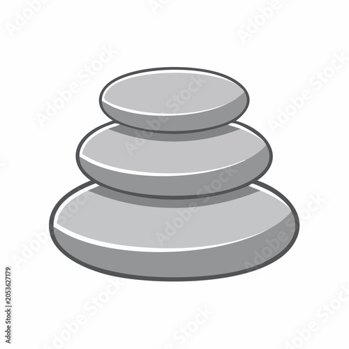 Stack of Three Smooth Gray Stones