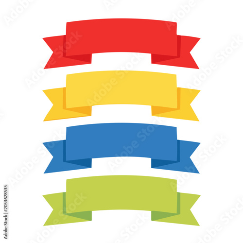 Colorful Ribbon Banners Flat Design