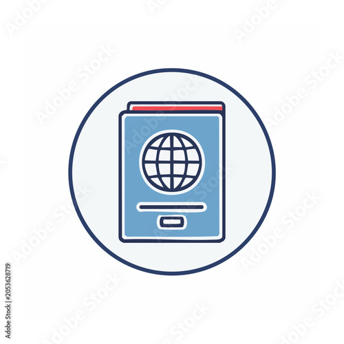 Passport Icon Flat Design