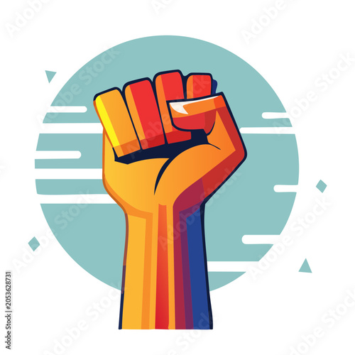 Raised Fist Graphic Design Vector Illustration