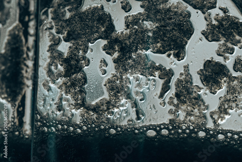Abstract Grey Grunge Liquid and Bubbles Texture Background for Design Use