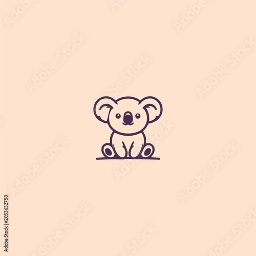 Koala cute logo design template vector illustration