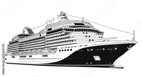 Large cruise ship illustration
