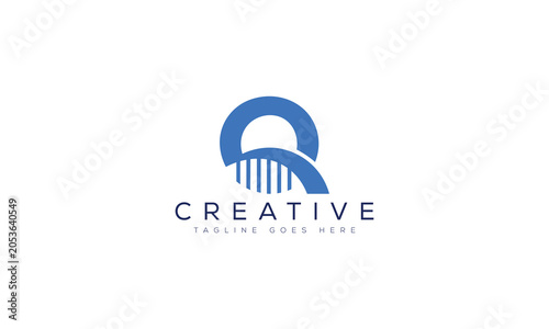 Modern blue letter q logo design for business branding