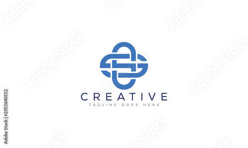 Abstract blue interlocking letter s logo design