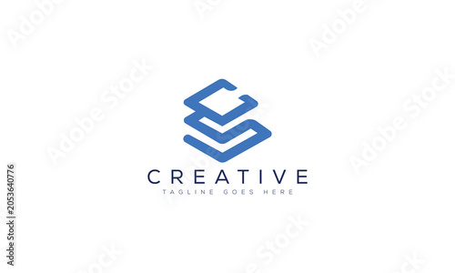 Minimalist blue letter s logo design for business identity