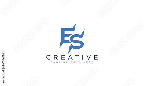 Modern es letter monogram logo design