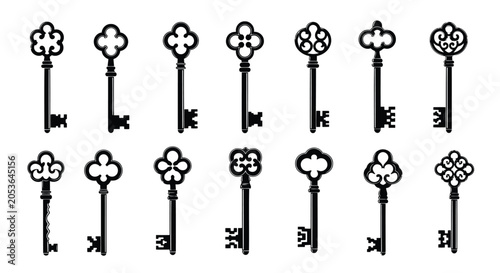 Принти на полотні Vintage skeleton keys set