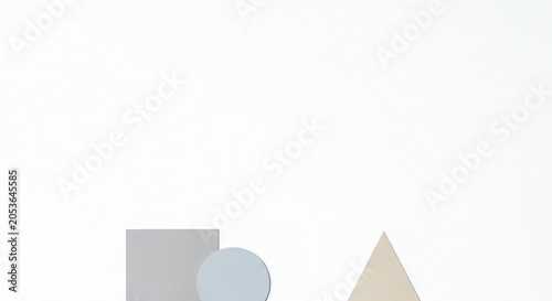 Square circle and triangle on white background