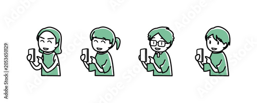 Foto スマートフォンを操作している人