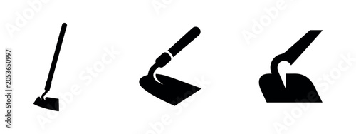 Canvas Print Garden hoe tools icons set
