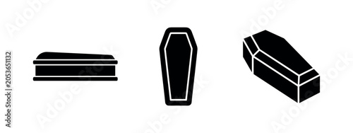 Bild auf Leinwand Coffin Vector Silhouette Icons